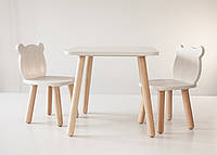 Дитячий столик і 2 стільчика Bear Tatoy для дітей 4-7 років Білий