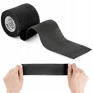 Когезіонний бинт-бандаж 4FIZJO Cohesive Bandage 5 см x 4.5 м еластичний, самоклейний Black (P-5905973400848)
