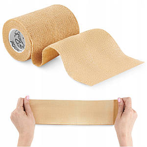 Когезіонний бинт-бандаж 4FIZJO Cohesive Bandage 10 см x 4.5 м еластичний, самоклейний Beige