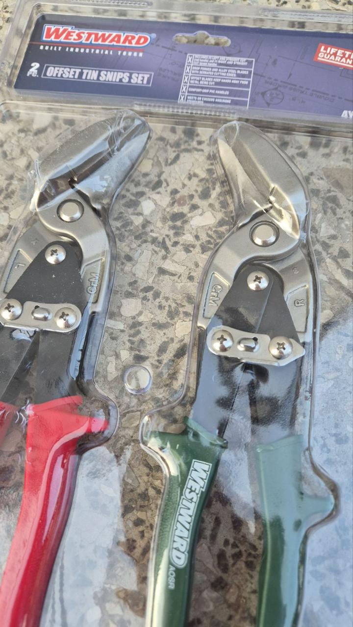 Набір ножиць для металу - ліві та праві ножиці для різання металу з кованим лезом та зручними ручками - 4YP54, фото 1