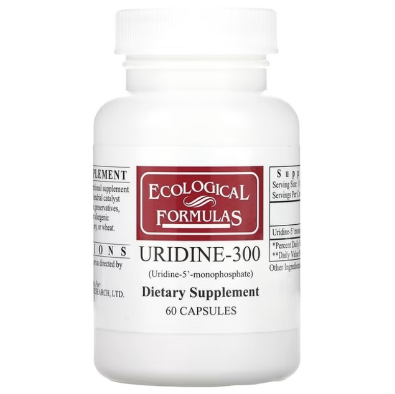 Ecological Formula Uridine-300 / Уридин для підтримки мозку та нервової системи 60 капсул