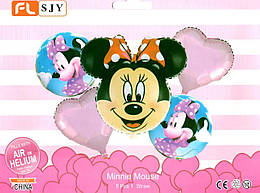 Набір фольгованих кульок КНР  Minnie Mouse, 5  шт