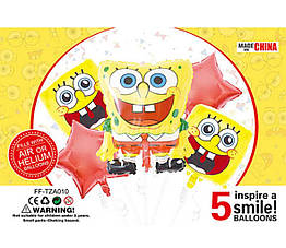 Набір фольгованих кульок КНР  Губка Боб, 5  шт