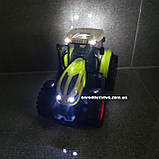 Радіокерований трактор з ковшем 29 см, акумулятор 3.7V, світло, гумові колеса (Зелений), фото 2