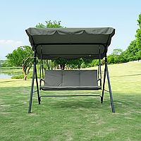 Водонепроникна гойдалка з подушками на 3 особи LEOBRO Сіра