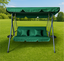 Гойдалка з подушками та підстаканниками на 3 особи LEOBRO Зелена