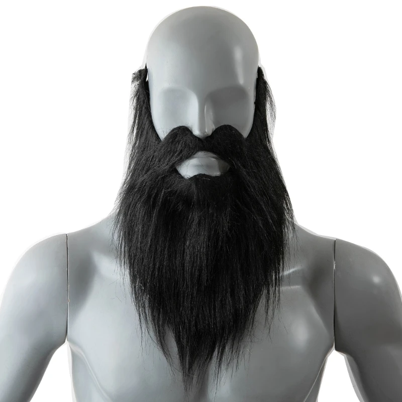 Накладна борода з вусами театральна чорна