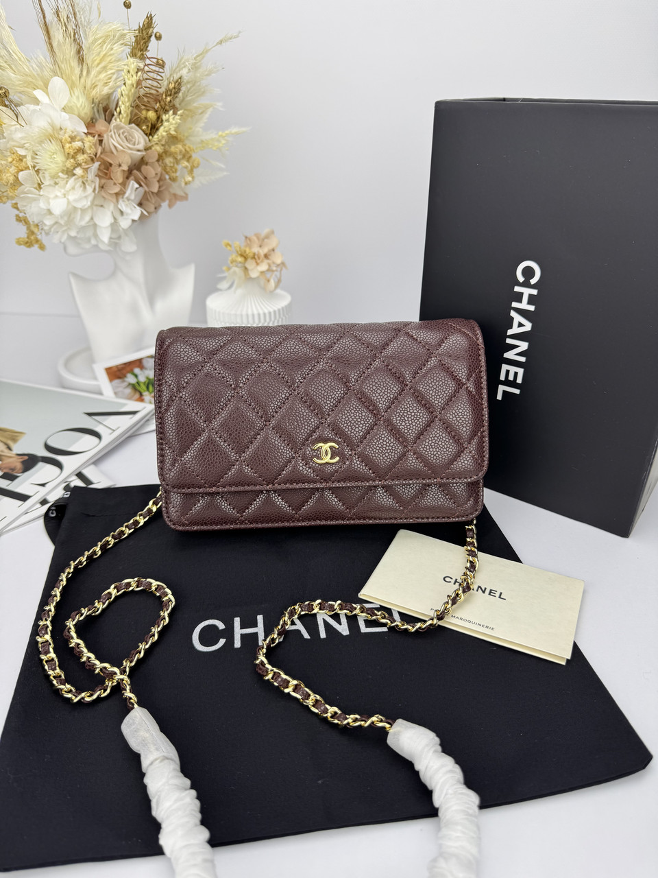 Chanel Burgundy Gold