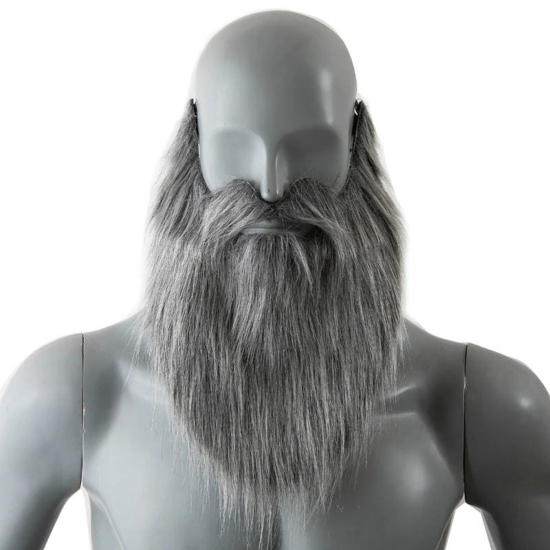 Накладна борода з вусами театральна сіра