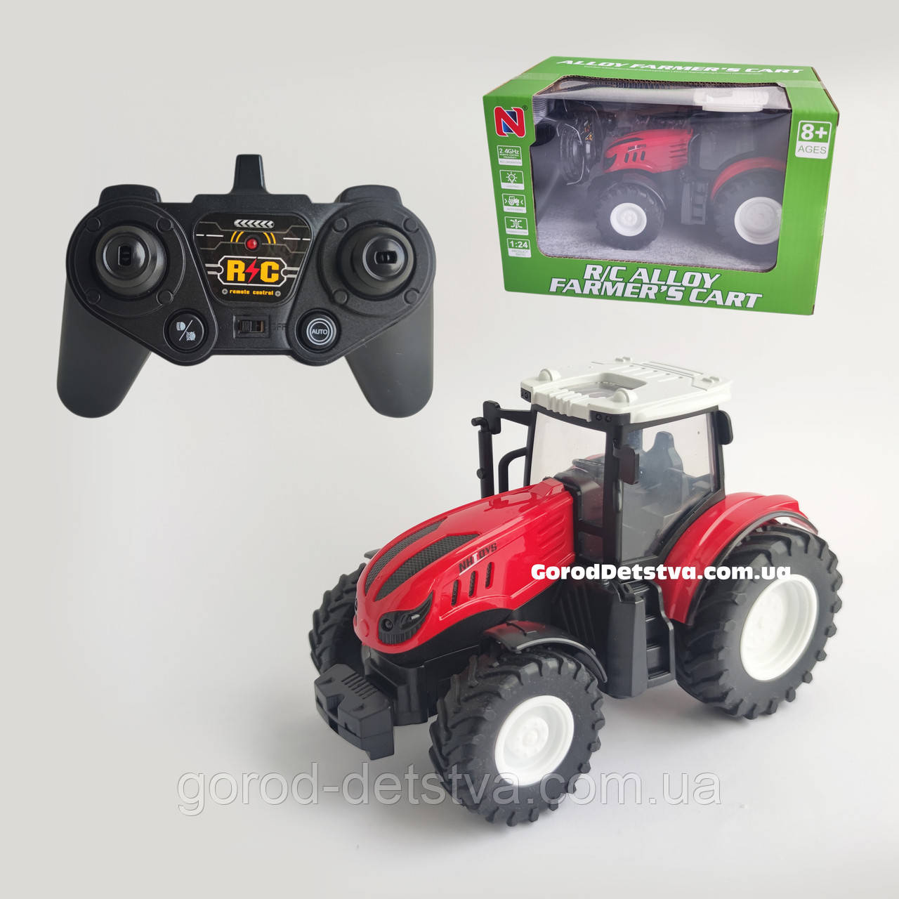 Трактор на радіокеруванні Гумові колеса Світло на акумуляторі 3.7V Розмір 18 см, фото 1