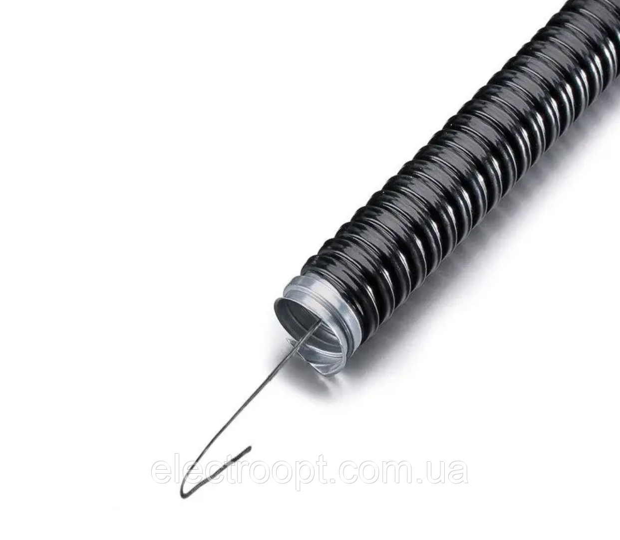 Металорукав преміум якості РЗ-Ц-П-32 SСаТ Black з протяжкою в ПВХ оболонці