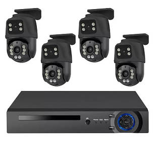 Система відеоспостереження DVR KIT 9592 на 4 камери, чорна