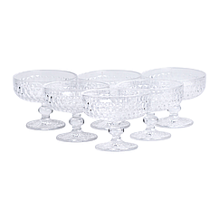 Набір креманок на ніжці 6 шт 300 мл скляні креманки для морозива, желе, десертів Lugi