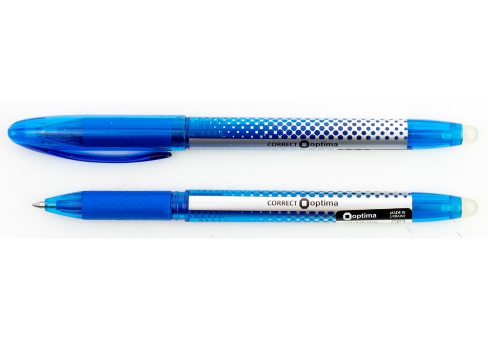 Ручка гелева самостираюча OPTIMA CORRECT 0,5 мм, пише синім, фото 1