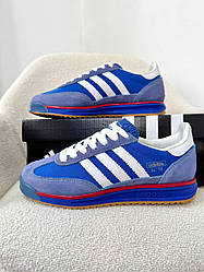 Чоловічі кеди-кросівки Adidas SL 72 сині з білим — замша та нейлон, літо-осінь