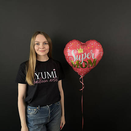 КТ018 КИТАЙ-КТ Серце 18" Super Mom - на рожевому, фото 2