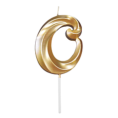 Свічка цифра КИТАЙ-КТ Грація 0, золота