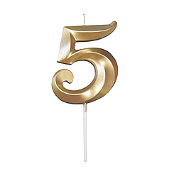 Свічка цифра КИТАЙ-КТ Грація 5, золота