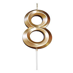 Свічка цифра КИТАЙ-КТ Грація 8, золота
