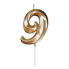 Свічка цифра КИТАЙ-КТ Грація 9, золота