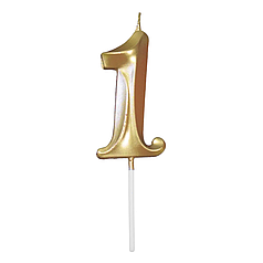 Свічка цифра КИТАЙ-КТ Грація 1, золота