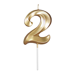 Свічка цифра КИТАЙ-КТ Грація 2, золота