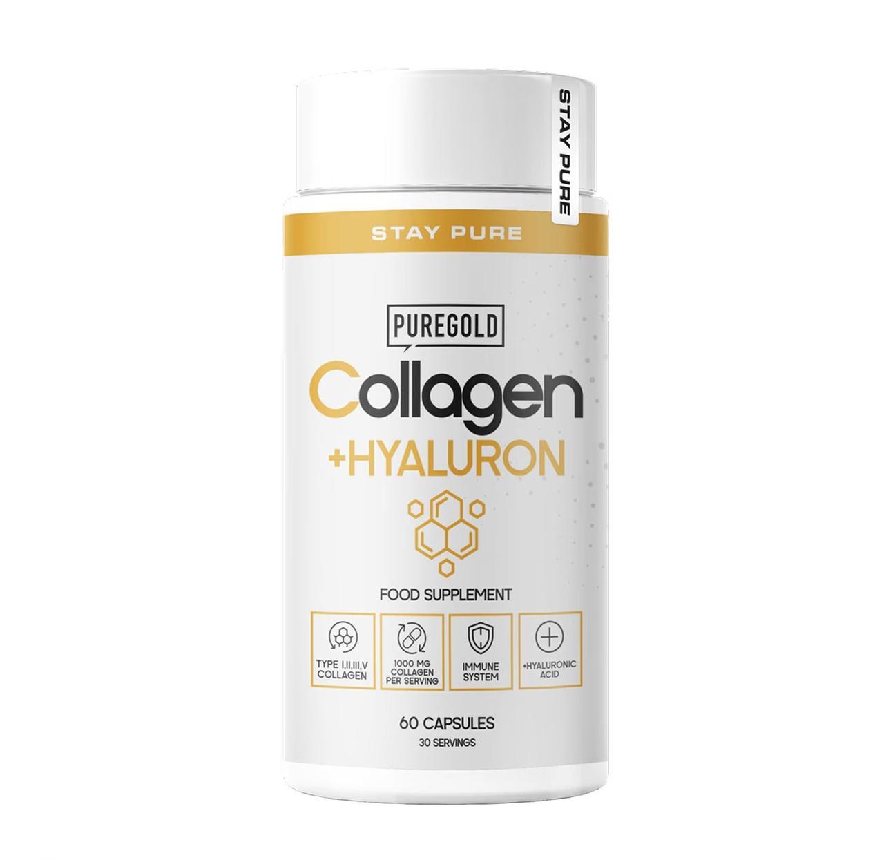 Колаген + Гіалуронова кислота Pure Gold Collagen + Hyaluron, 60 капсул, фото 1
