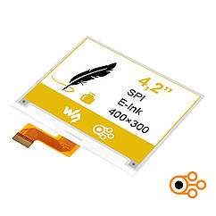 Екран Waveshare E-Paper 4,2” (400×300 / E-Ink / B-W-Y)
