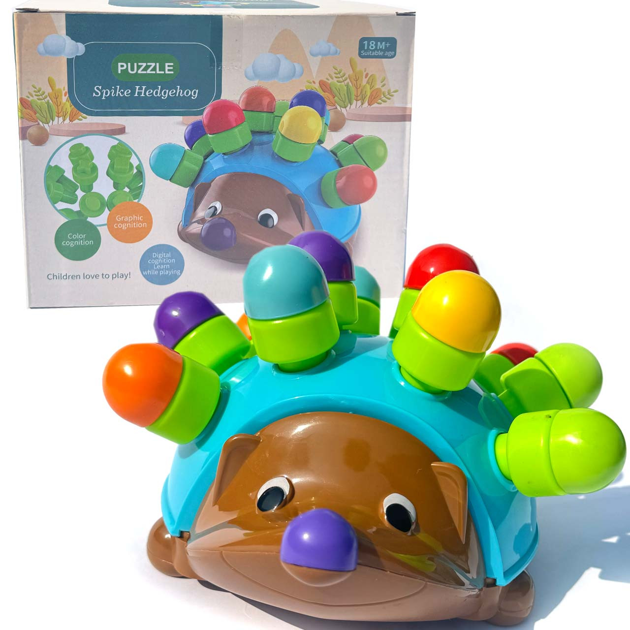 Дитяча гра Логічний їжак 12 голочок цифри 19*15*9см (2152), фото 1