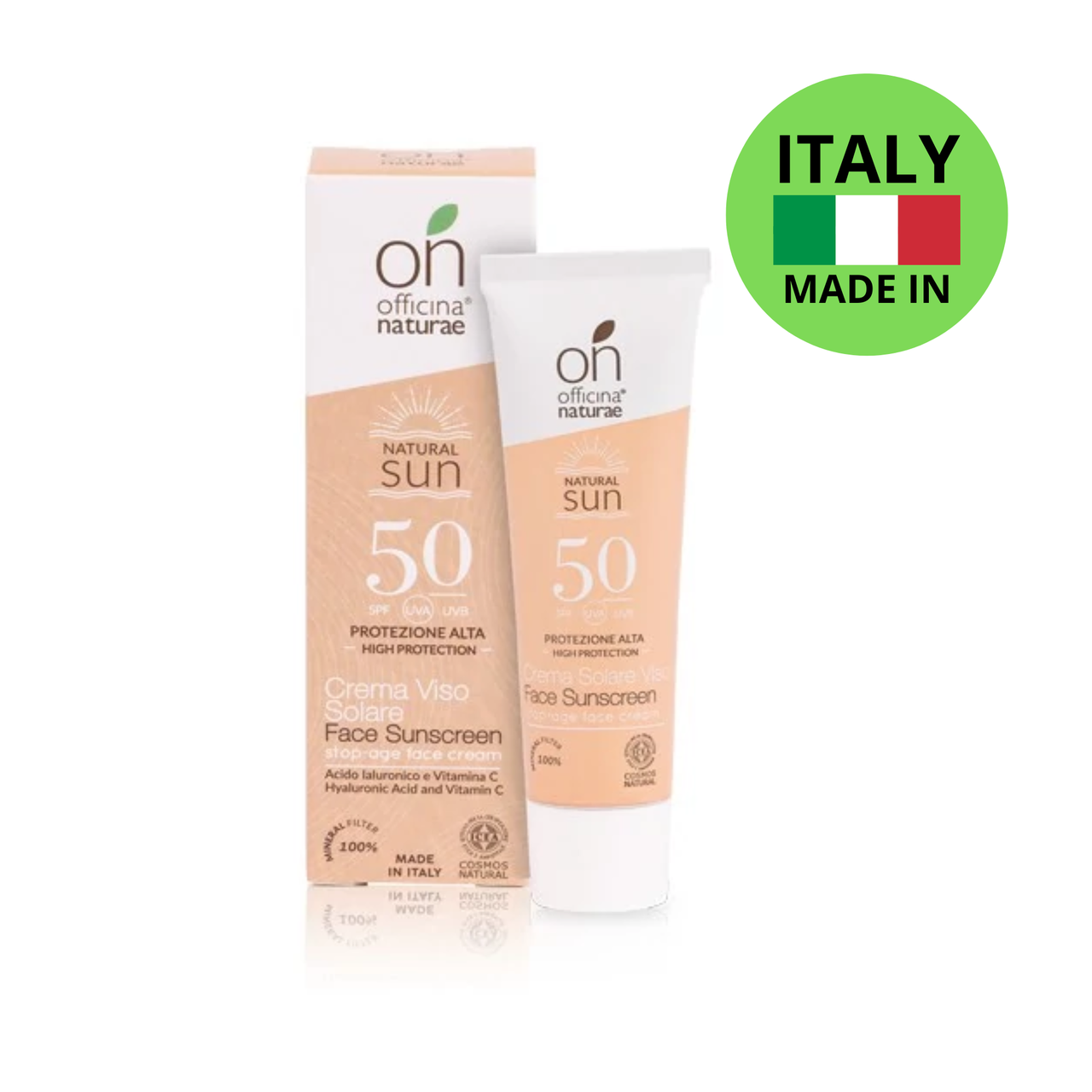Органічний антивіковий сонцезахисний крем SPF 50 для обличчя Officina Naturae, 30 мл