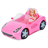 Кабріолет для ляльки Машинка для ляльки Барбі рожевий кабріолет наречена в комплекті (Рожевий), фото 2
