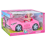 Кабріолет для ляльки Машинка для ляльки Барбі рожевий кабріолет наречена в комплекті (Рожевий), фото 4