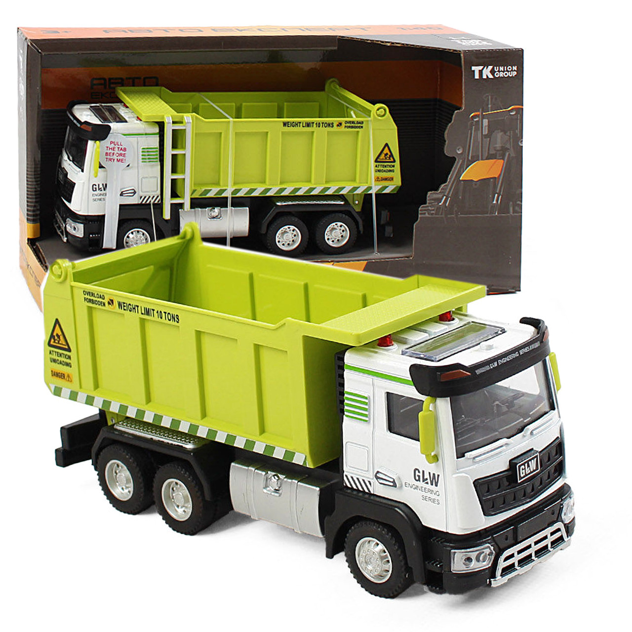 Спецтехніка дитяча самоскид металопластик 1:40 звук світло рухомі елементи 19*7*8,5 см (TK-17778), фото 1