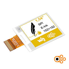 Екран Waveshare E-Paper 1,54” (152×152 / E-Ink / B-W-Y)