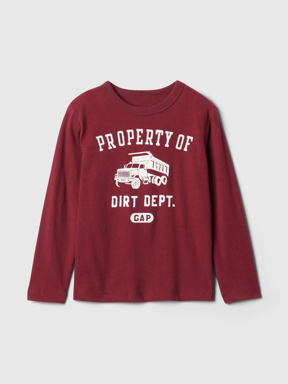 Дитячий лонгслів GAP з принтом 1159835719 (Бордовий 2), фото 1