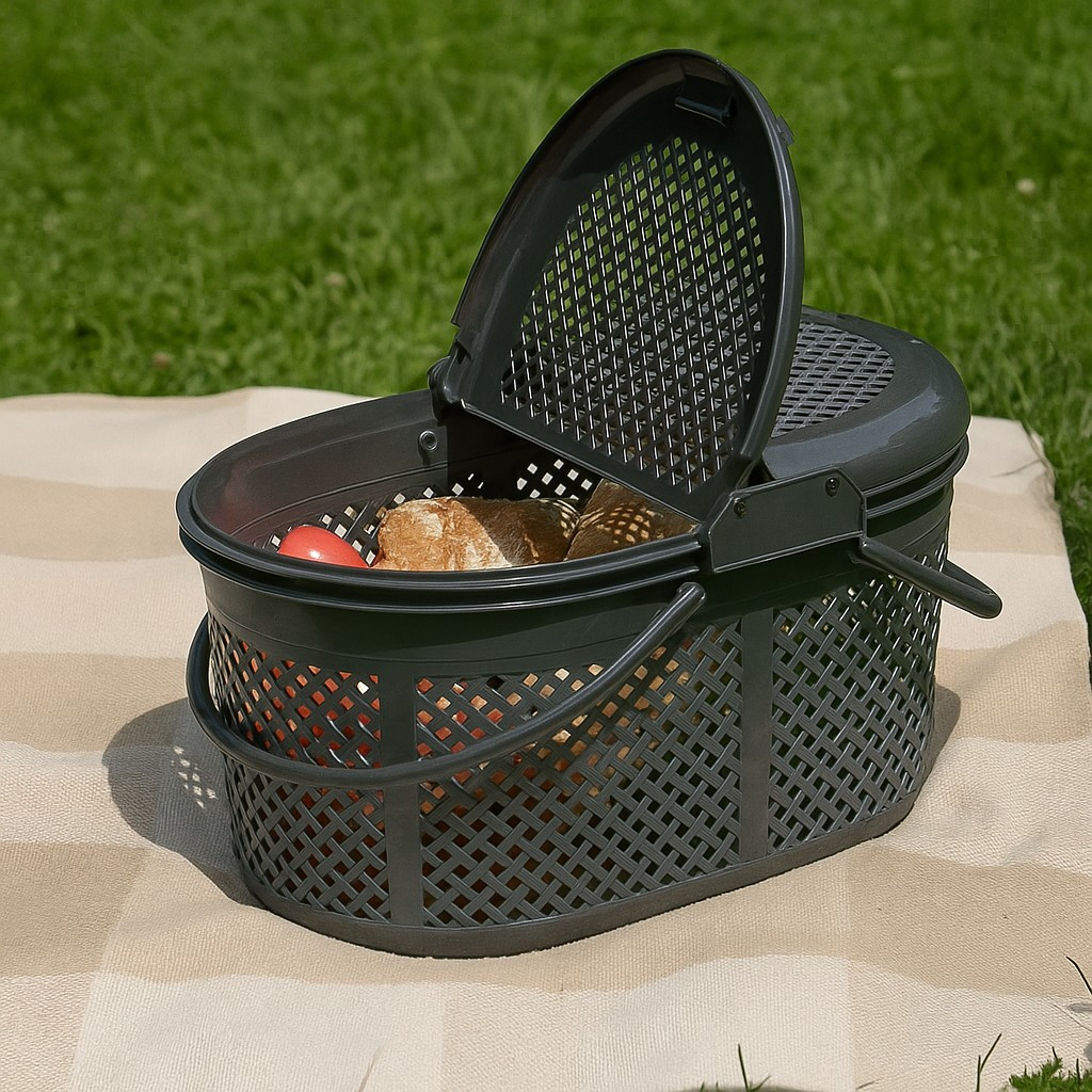 Кошик для пікніка 22 л з двома кришками SP-110 Антрацит
