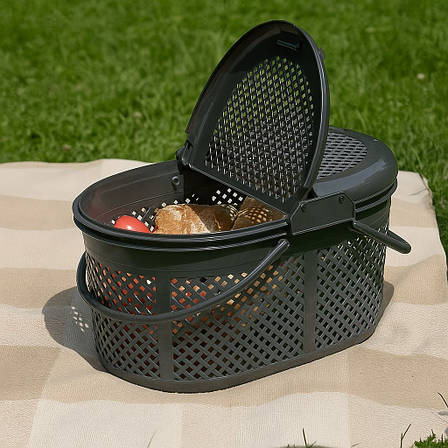 Кошик для пікніка 22 л з двома кришками SP-110 Антрацит, фото 1