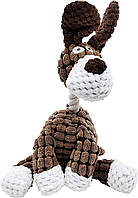 Жувальна іграшка для собак Плюшевий Собака з пищалкою 23×7 см | М’яка міцна собача іграшка для зубів, антистрес