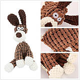 Жувальна іграшка для собак Плюшевий Собака з пищалкою 23×7 см | М’яка міцна собача іграшка для зубів, антистрес, фото 3