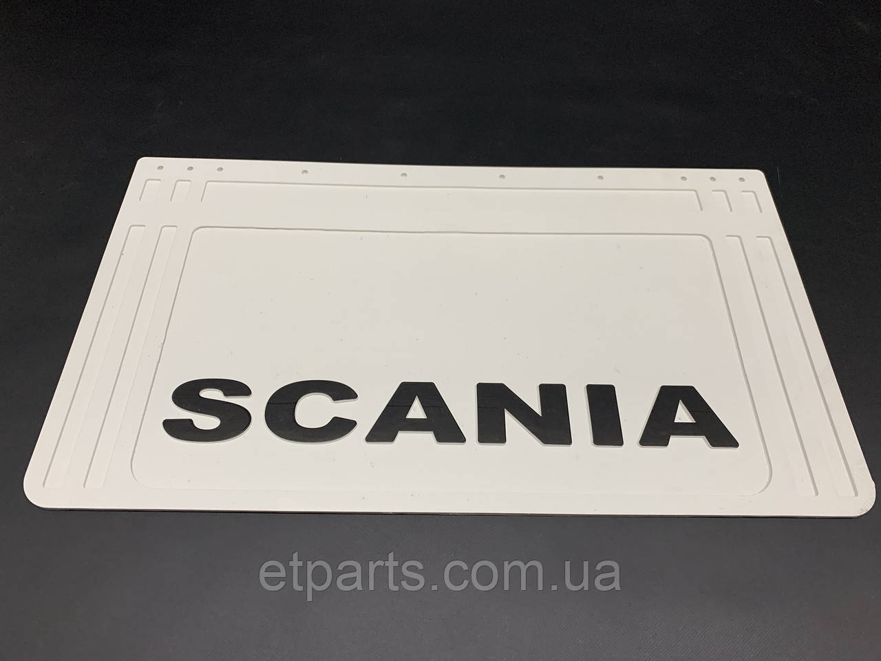 Бризковик на двосхиле колесо з об'ємним малюнком "SCANIA" Білий (360X640)