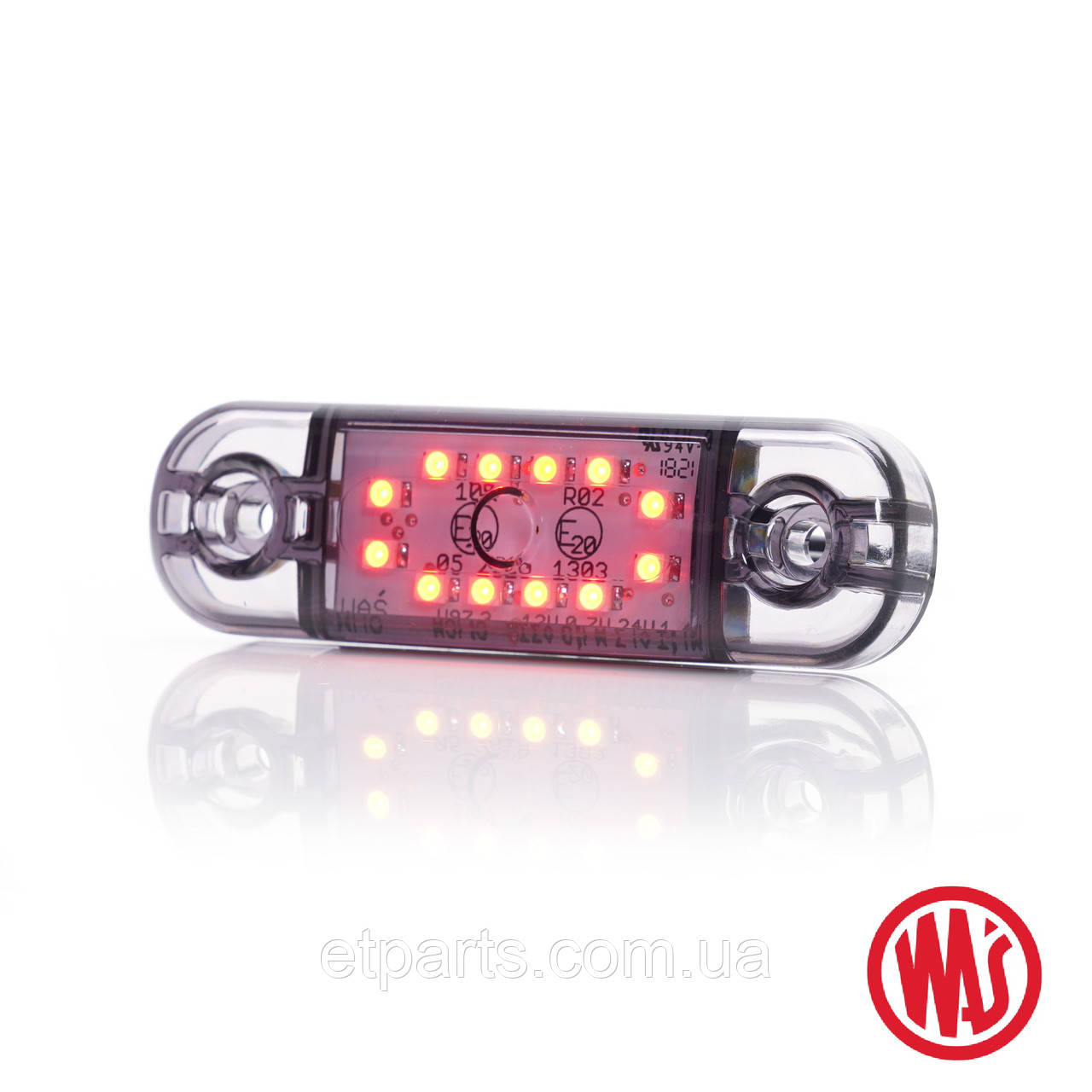 Ліхтар габаритний бічний LED 12-24V Dark Червоний WAS