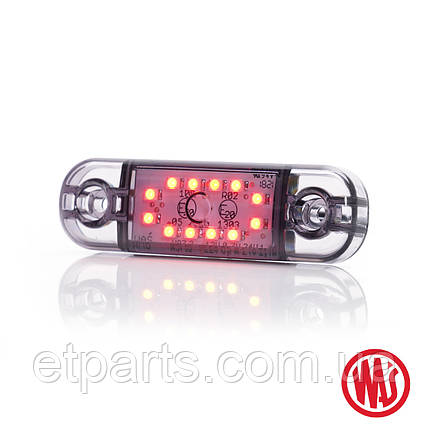 Ліхтар габаритний бічний LED 12-24V Dark Червоний WAS, фото 1