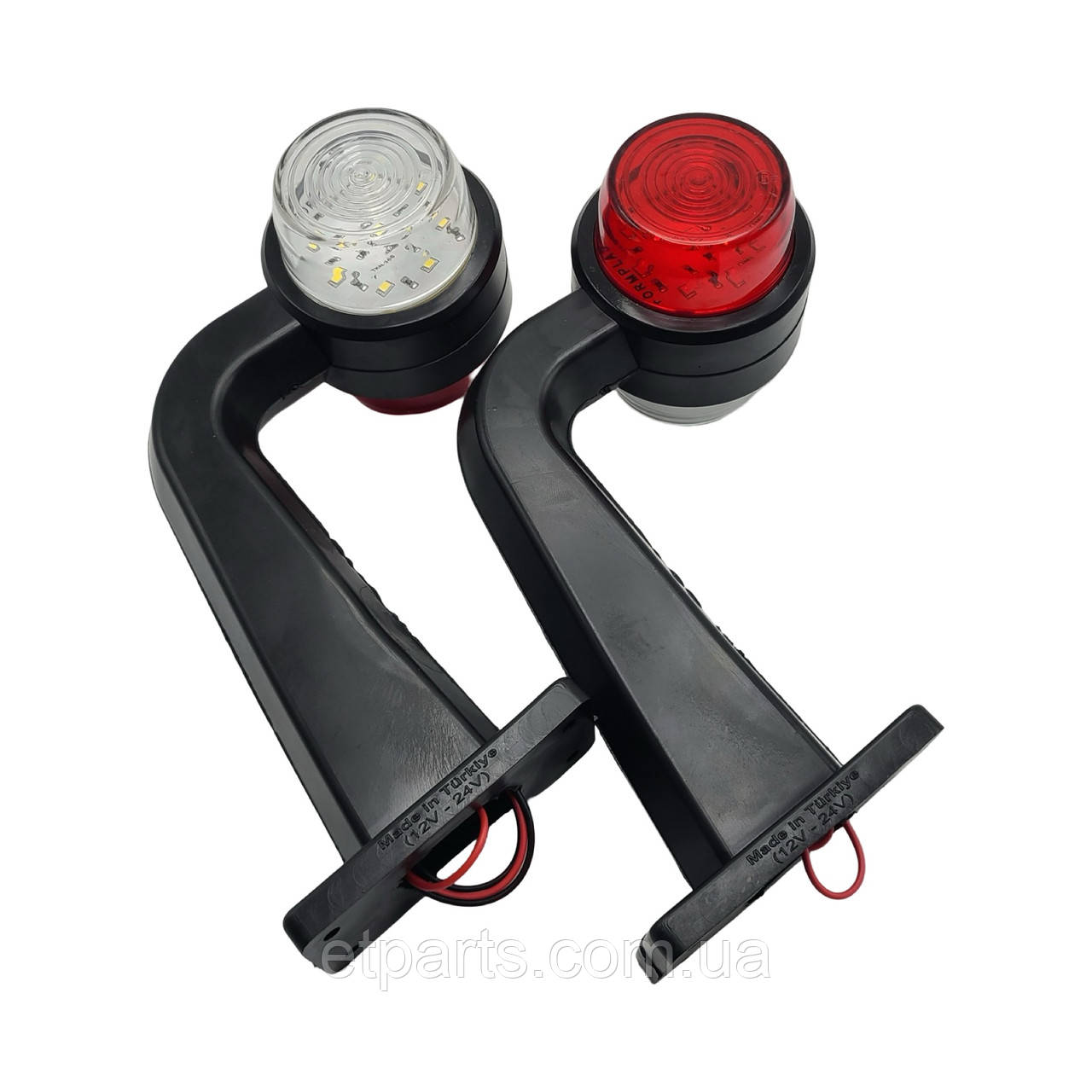 Габаритний ліхтар (Ріжок) LED 12-24V червоно-білий 20 см FR