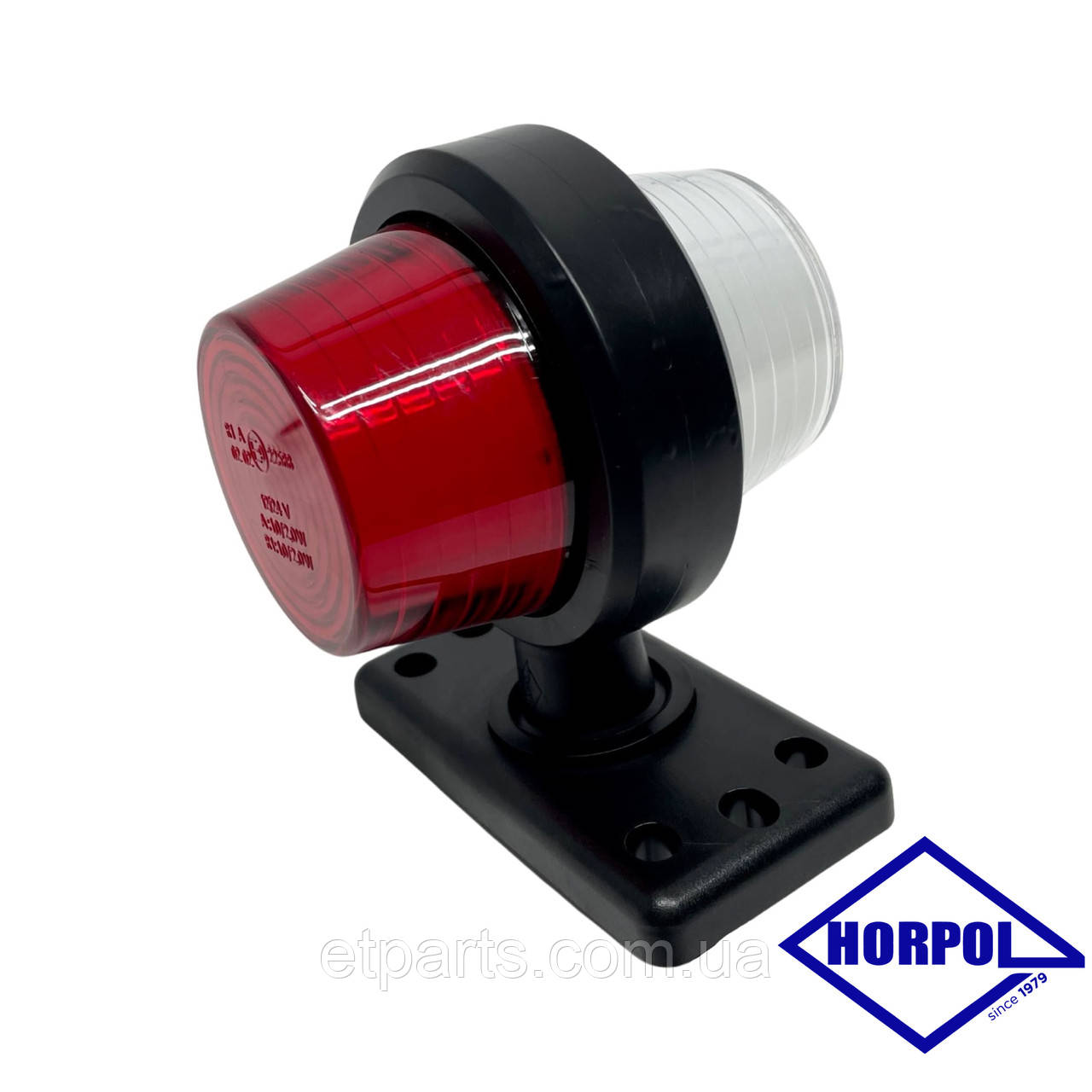 Габаритний ліхтар (Ріжок) LED 12-24V червоно-білий Неон 10см (LD 2606)