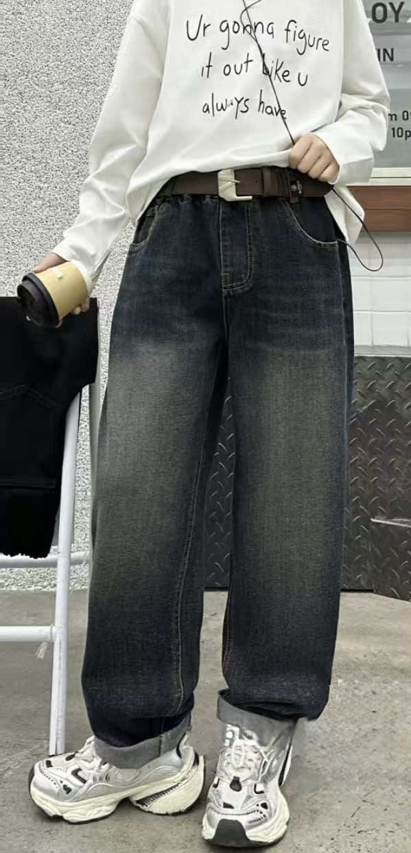 Підліткові джинси мом Alder , темно-сині, streetwear стиль,Темно-синій 160, фото 1