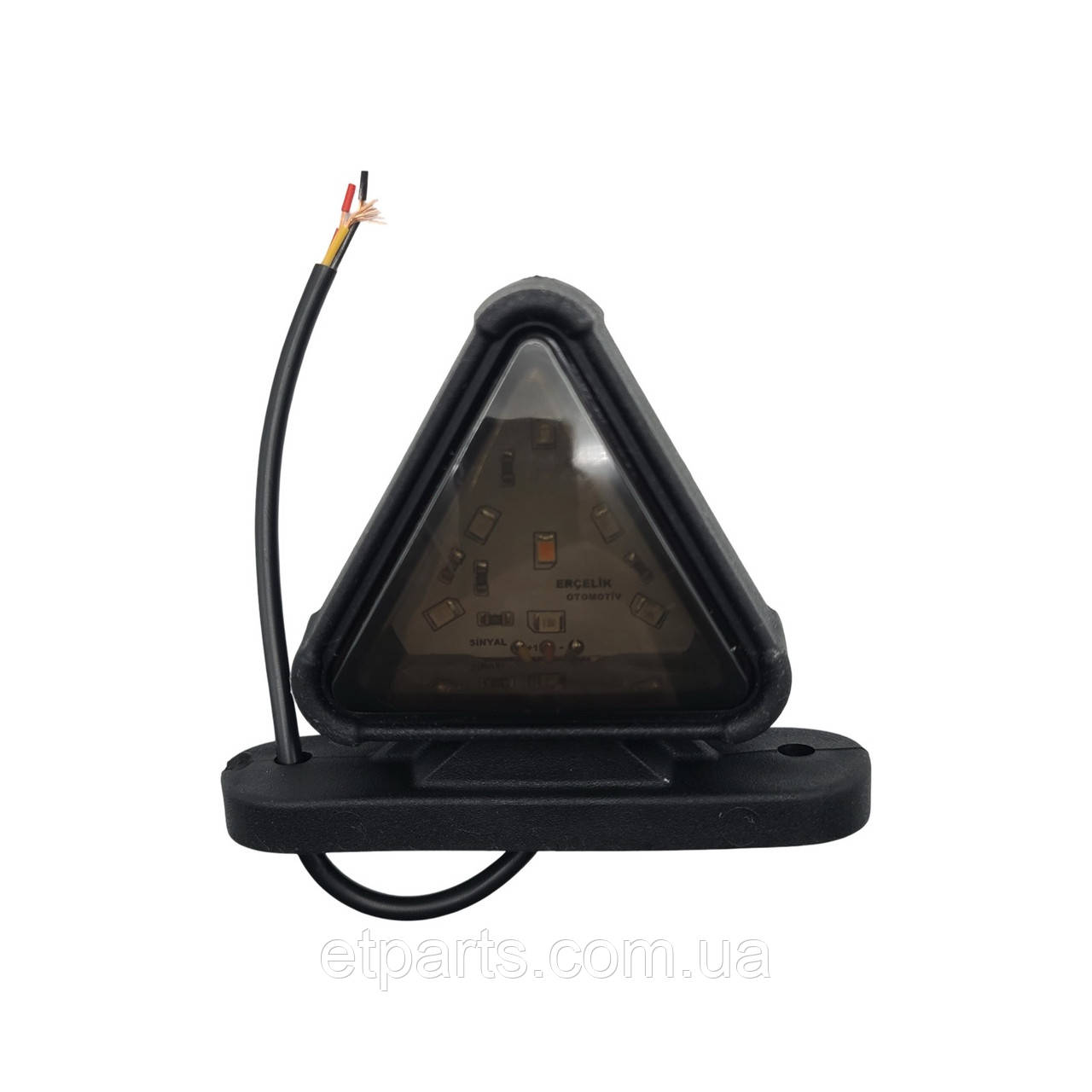 Габаритний ліхтар трикутний LED 12-24v Червоно-білий Smoke 8,5см
