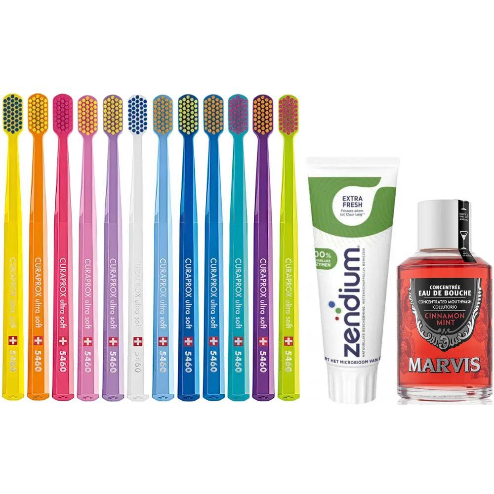 Зубна щітка Curaprox CS 5460 Ultra Soft + паста Zendium Extra Fresh свіжість + ополіскувач MARVIS Cinnamon Mint Eau De Bouche