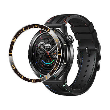 Кільце-накладка безеля для смарт годинника Xiaomi Watch S3/S4 Black-yellow