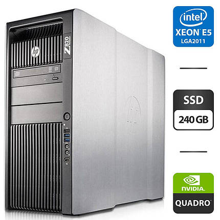 Робоча станція HP Z820 MT/ 2x Xeon E5-2658 v2/ 64 GB RAM/ 240 GB SSD/ Quadro K2200 4GB, фото 1