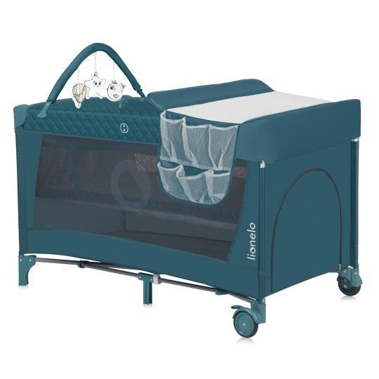 Ліжечко-манеж Lionelo FLOWER GREEN TURQUOISE, фото 1